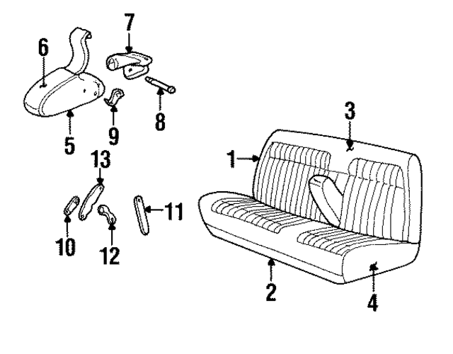 15577338 - Body: Seat Back Pad for GM Image