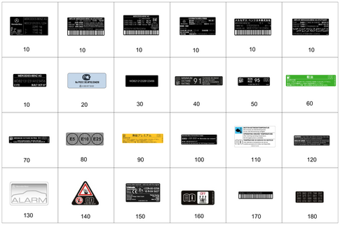 Identification Plate, Information Sign for 2021 Mercedes-Benz S500 #0