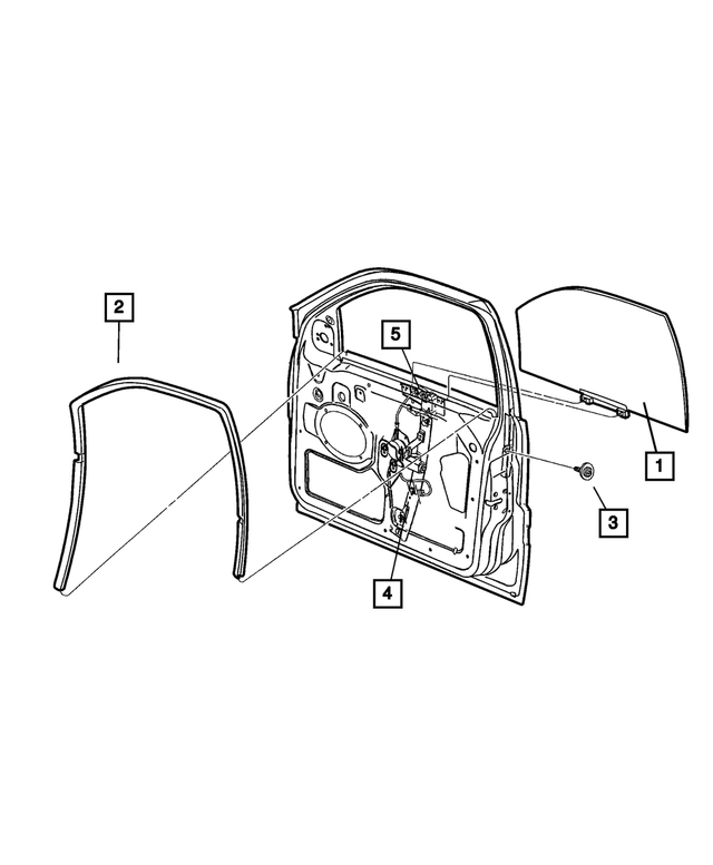 68059649AA - Doors and Related Parts: Front Door Glass, Left for Jeep: Liberty Image