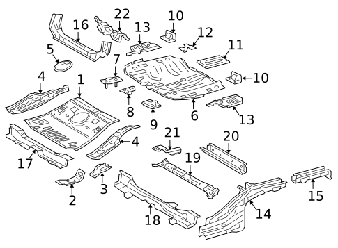 Rear Floor & Rails for 2019 Toyota Prius AWD-e #0