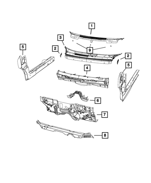 Cowl and Dash Panel for 2016 Dodge Journey #0