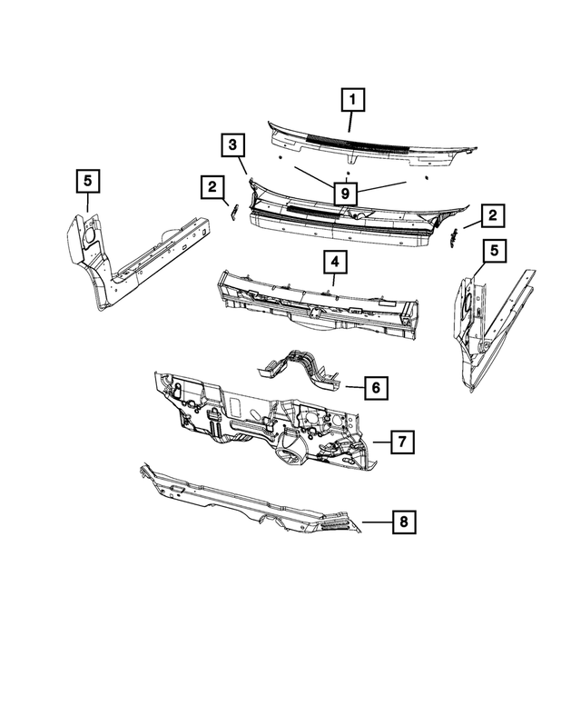 5155718AC - Body Sheet Metal Except Doors: Air Baffle, Right for Mopar Image