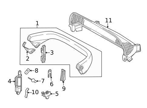 Roll Bar Components for 2011 Mercedes-Benz SL 550 #0
