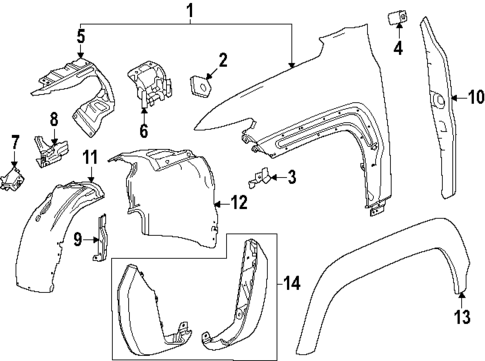 Exterior Trim - Fender for 2025 GMC Sierra EV #0