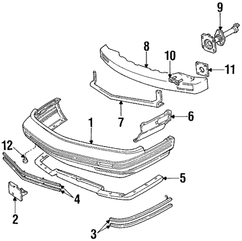 Bumper & Components - Front for 1995 Oldsmobile 88 #0