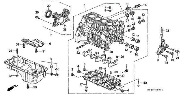 Cylinder Block - Oil Pan for 2002 Honda Accord #0
