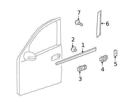 Exterior Trim - Front Door for 2009 Mercedes-Benz GL550 #0