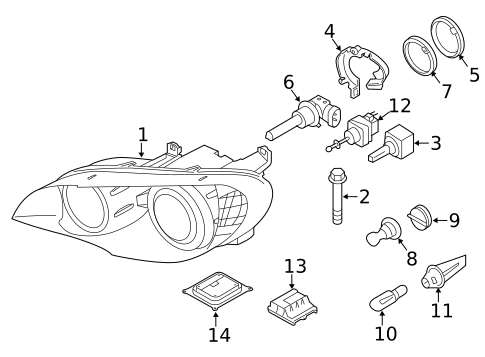 Headlamp Components for 2011 BMW X6 #0