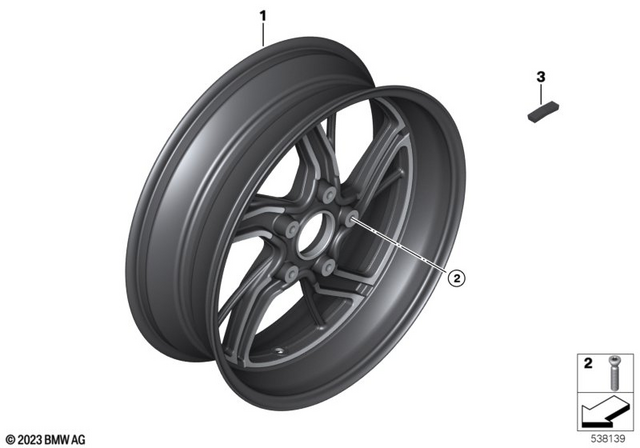 36319898656 - : Cast Rim, Black Rear for BMW-Motorrad Image