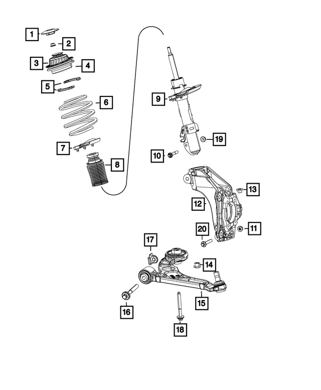 4877692AH - Front Suspension: Front Suspension Strut, Right for Mopar Image