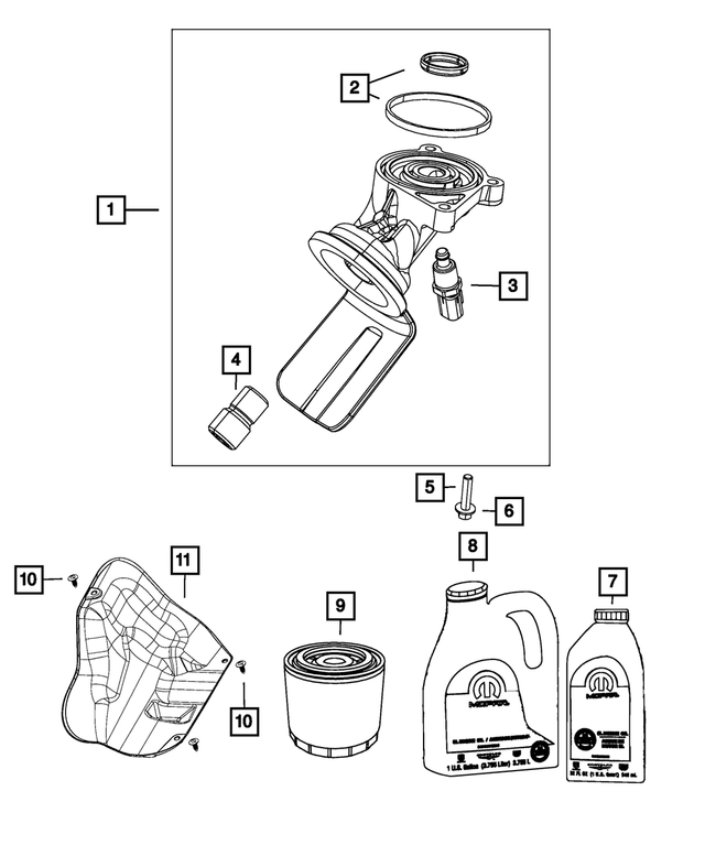 4893402AB - 5.7L Gas; Engine: Oil Filter Adapter for Mopar Image image