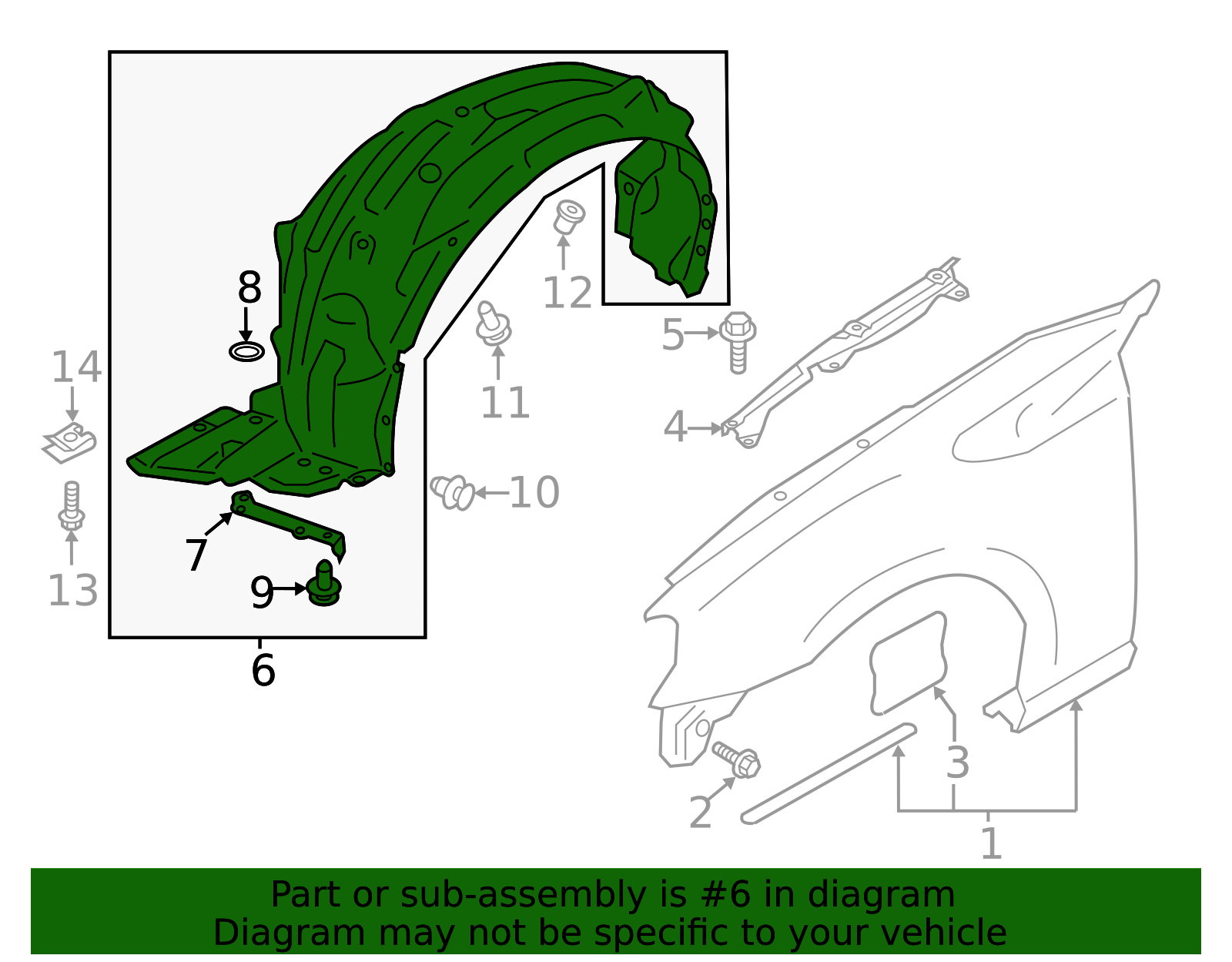 Genuine Toyota FR-S 86 Left Side Fender Liner Driver Side SU003