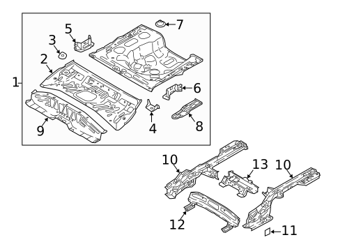 Rear Floor & Rails for 2018 Hyundai Accent #0