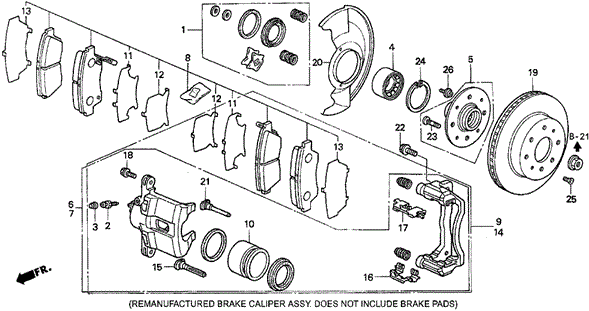 Front Brake (VTEC) for 1996 Honda Civic del Sol #0
