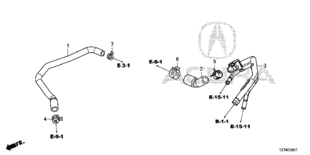 Breather Tube (2) for 2018 Acura TLX #0