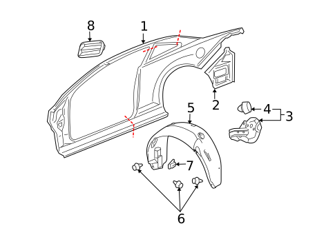Quarter Panel & Components for 2007 Chevrolet Cobalt #0