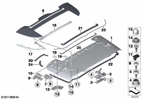 Folding Top Compartment Lid for 2017 BMW M6 #0