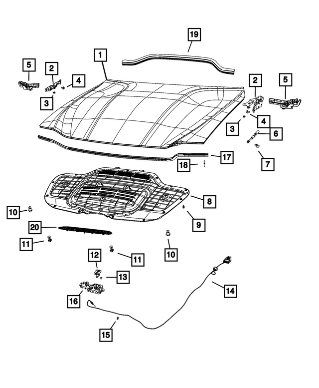 68666438AB - : Hood Latch for Mopar Image