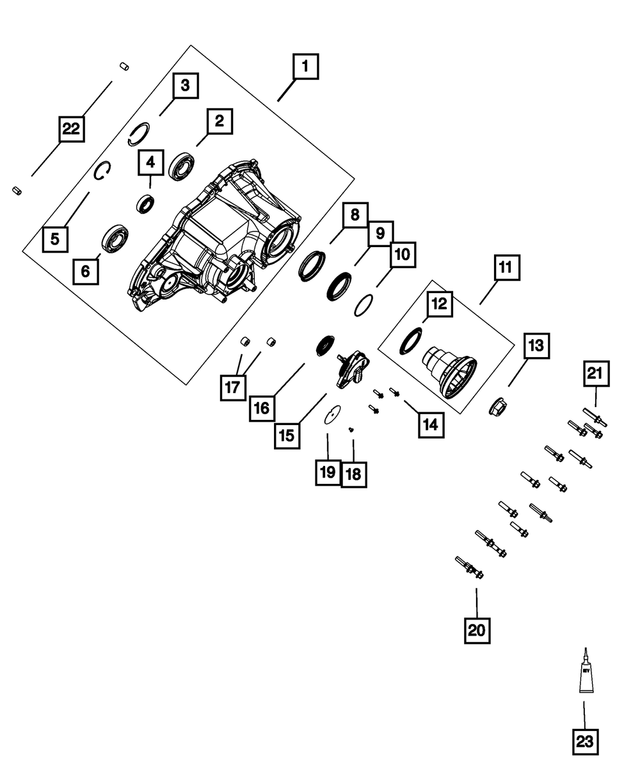 68071230AB - MP3023; 2 Speed Transfer Case: Rear Case Half for Mopar Image image