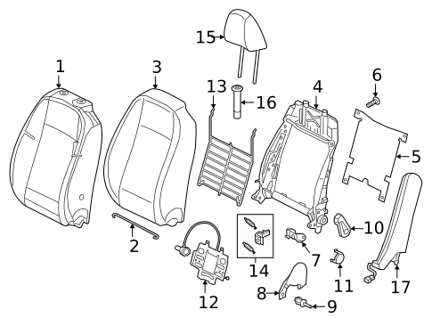 Passenger Seat Components for 2019 Volkswagen Jetta #0