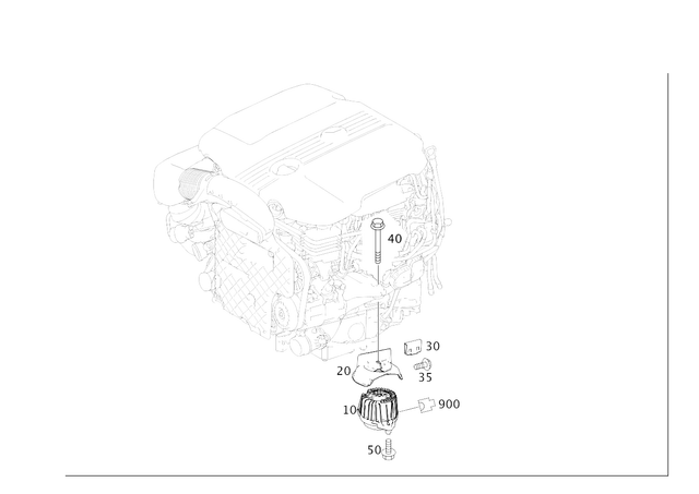 29918970 - Engine Suspension: Fastening Clip for Mercedes-Benz: CL550, CLS550, CLS63 AMG S, E550, E63 AMG, E63 AMG S, GL450, GL550, GL63 AMG, GLE63 AMG, GLE63 AMG S, GLS550, GLS63 AMG, Maybach S550, ML550, ML63 AMG, S500, S550, S63 AMG Image image