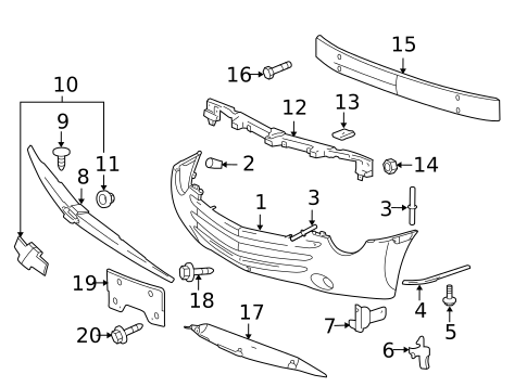 Bumper & Components - Front for 2005 Chevrolet SSR #0