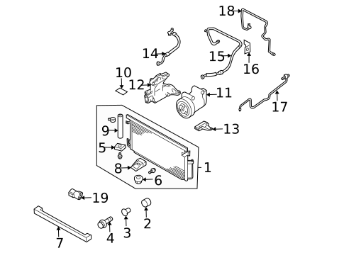 Condenser, Compressor & Lines for 2003 Subaru Impreza #0