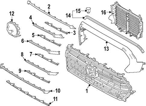 Grille & Components for 2024 Toyota Tacoma #0