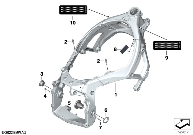 46517108339 - Frame and Mounting Parts: Main Frame with Vin -  for BMW-Motorrad Image
