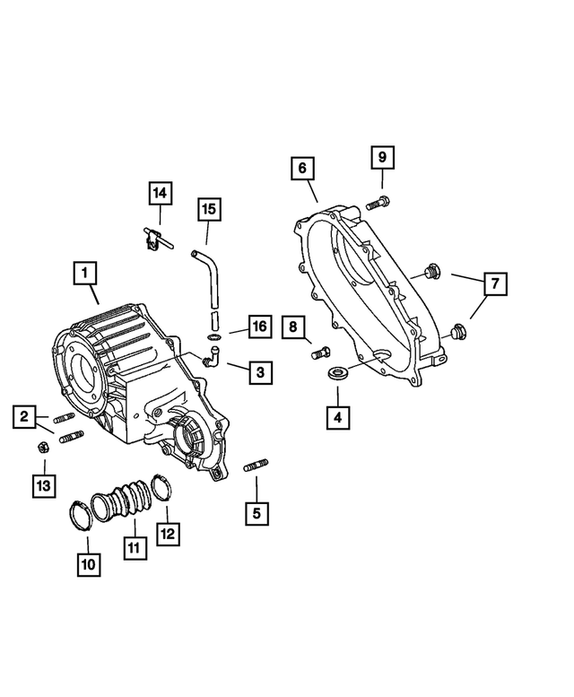 5103273AA - Transfer Case Model 144 [DH7]: Transfer Case Rear Case for Mopar Image