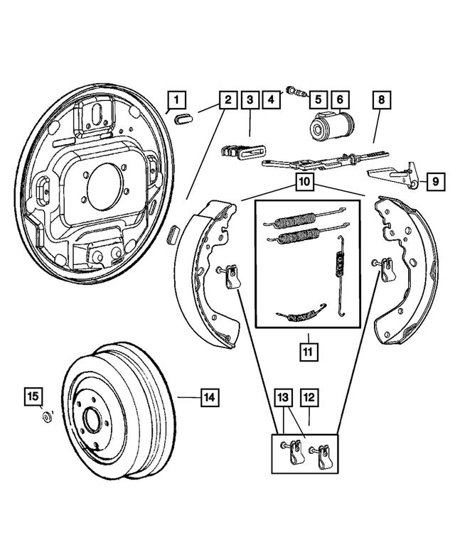 68000250AB - : Brake Shoe Return Spring Kit for Mopar Image