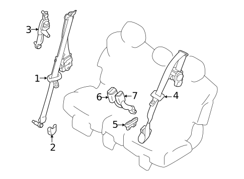 Second Row Seat Belts for 2019 Nissan Armada #0