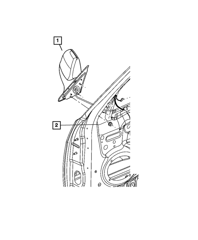 68040408AA - Doors and Related Parts: Outside, Rearview, Electric, Heated Mirror, Right for Mopar Image