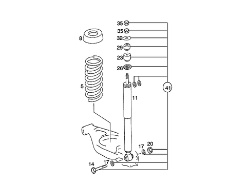 Rear Springs and Suspension Used with Self-Levelling Device for 1986 Mercedes-Benz 190E #0
