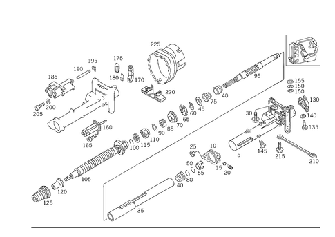 Steering Column Jacket Tube and Steering Shaft, Electrically Adjustable for 1993 Mercedes-Benz 600SL #0