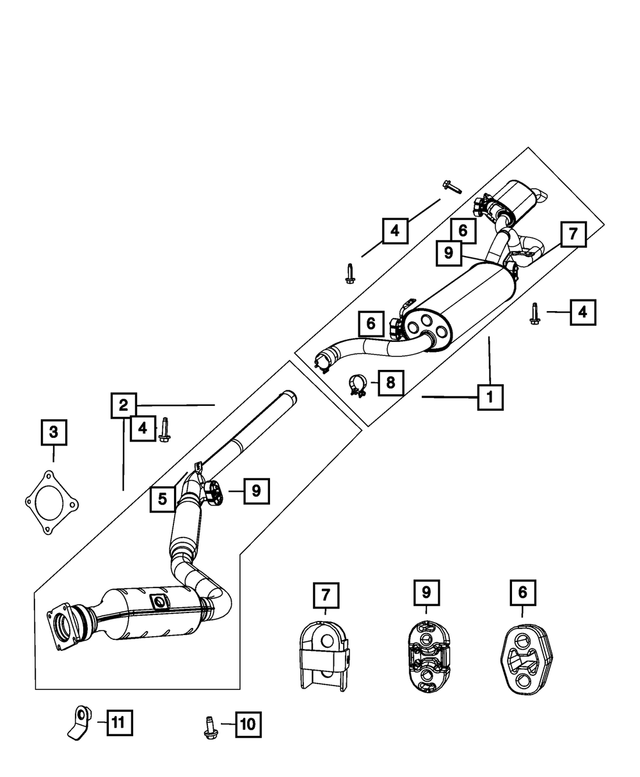 4877538AI - Exhaust: Exhaust Muffler And Resonator for Mopar Image