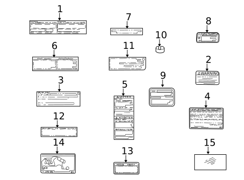 Labels for 2001 Toyota Highlander #0