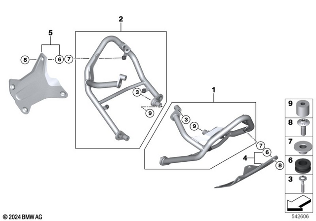 77145B3FDA8 - : Protection bar, right for BMW-Motorrad Image