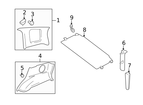 Interior Trim - Quarter Panels for 1999 Chevrolet Tracker #1