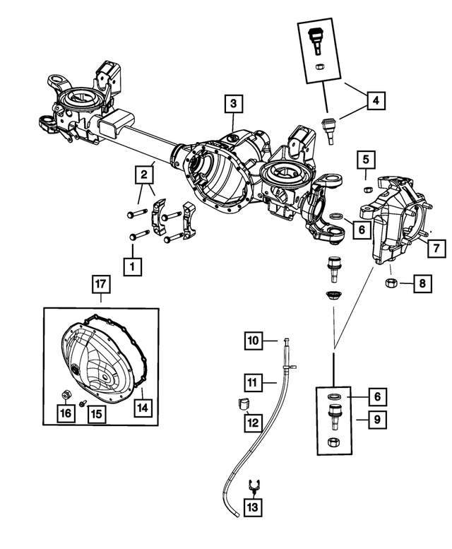5086685AA - Front Axle; American Axle 235 MM Dual Rear Wheel; Differential and Drive Line: Hex Head Bolt, Mounting for Mopar Image