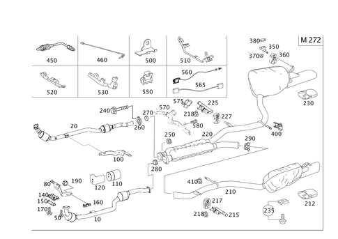Exhaust System Used on Six-Cylinder Gasoline Vehicles for 2006 Mercedes-Benz CLS500 #0