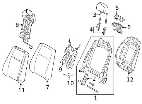 Passenger Seat Components for 2019 Audi A4 Quattro #3