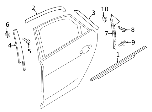 Exterior Trim - Rear Door for 2013 Audi S8 #0