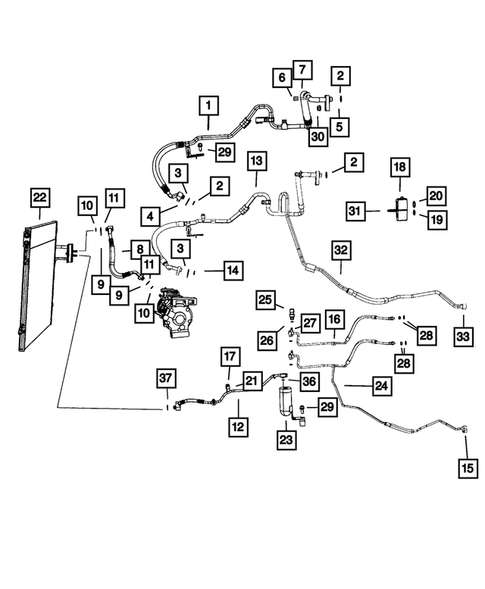 Air Conditioner and Heater Plumbing for 2013 Chrysler Town & Country #0