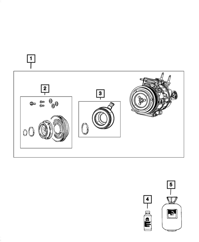 68405122AA - Air Conditioners and Heaters: A/c Compressor Clutch Overhaul Kit for Jeep: Gladiator, Wrangler Image