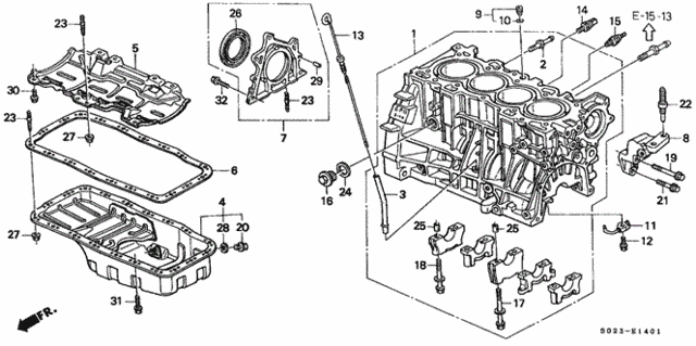 Cylinder Block - Oil Pan (DOHC) for 2000 Honda Civic #0