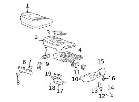 Front Seat Components for 2009 Buick Lucerne #2
