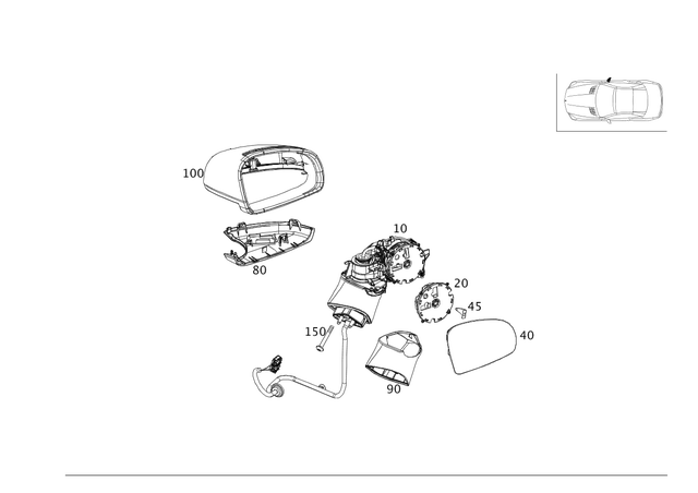 2318100200 - Front Doors: Mirror Frame for Mercedes-Benz: SL400, SL450, SL550, SL63 AMG, SL65 AMG Image image