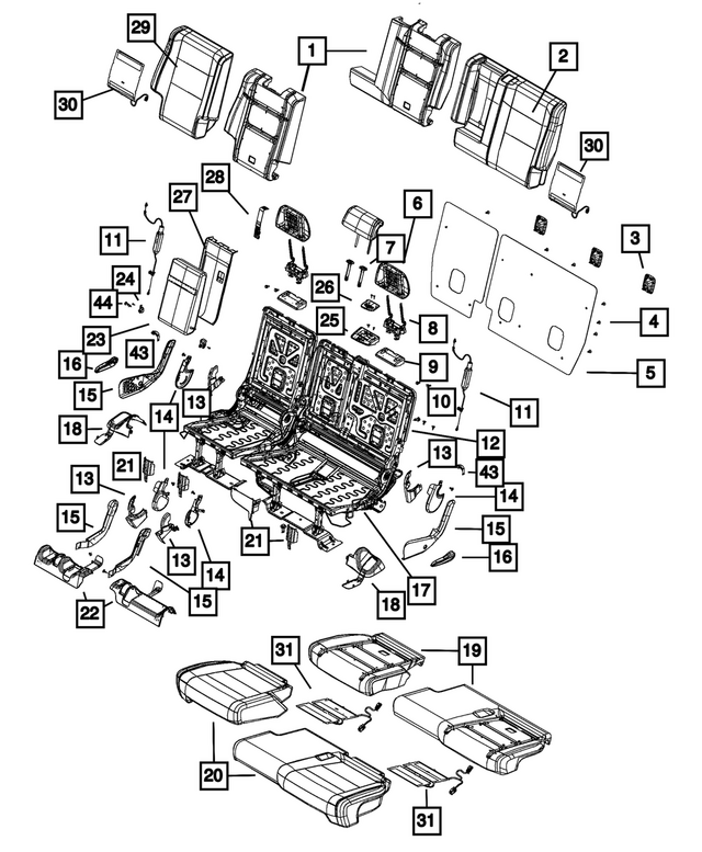 1XX13DX9AA - : Rear Seat Back Cover, Left for Mopar Image