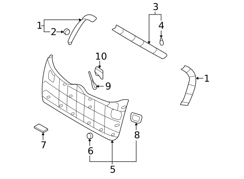 Interior Trim for 2010 Hyundai Santa Fe #0
